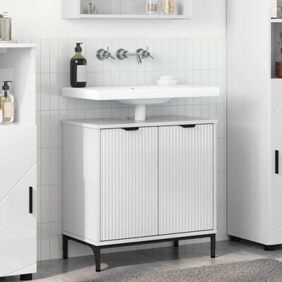 vidaXL Waschbeckenschrank Hochglanz Weiß 60,5 x 33,5 x 61 cm vidaXL Waschbeckenschrank Hochglanz Weiß 60,5 x 33,5 x 61 cm