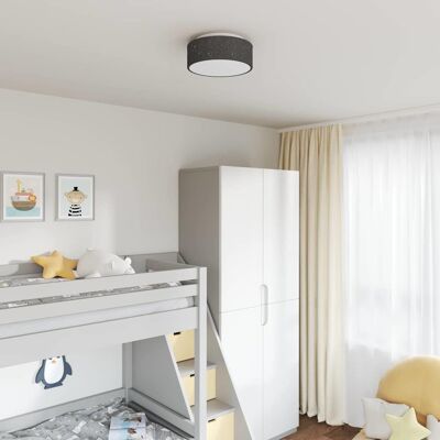 vidaXL Schwarze Sternenmuster Stoff Tischlampe - Tischlampe vidaXL Schwarze Sternenmuster Stoff Tischlampe - Tischlampe