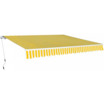 vidaXL Faltmarkise manuell 600 cm Gelb/Weiß Sonnenschutz vidaXL Faltmarkise manuell 600 cm Gelb/Weiß Sonnenschutz