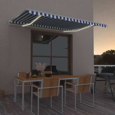 vidaXL Automatische Windsensor LED Markise 450x350cm vidaXL Automatische Windsensor LED Markise 450x350cm