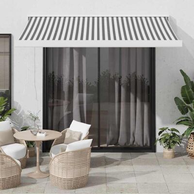 vidaXL Markise Einziehbar Anthrazit & Weiß 3,5x2,5 m Stoff & Aluminium vidaXL Markise Einziehbar Anthrazit & Weiß 3,5x2,5 m Stoff & Aluminium