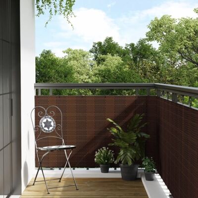 vidaXL Balkon-Sichtschutz Braun und Schwarz 300x80 cm Poly Rattan vidaXL Balkon-Sichtschutz Braun und Schwarz 300x80 cm Poly Rattan