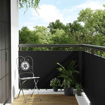 vidaXL Balkon-Sichtschutz Schwarz 1000x100 cm Poly Rattan vidaXL Balkon-Sichtschutz Schwarz 1000x100 cm Poly Rattan