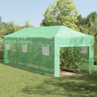 vidaXL Gewächshaus mit Pop-up-Rahmen Grün 290 x 870 x 315 cm Eisen vidaXL Gewächshaus mit Pop-up-Rahmen Grün 290 x 870 x 315 cm Eisen
