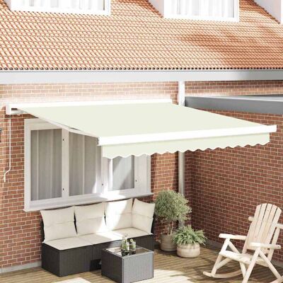 vidaXL Ausziehbare Markise Creme 300 x 250 cm Leinen und Aluminium vidaXL Ausziehbare Markise Creme 300 x 250 cm Leinen und Aluminium