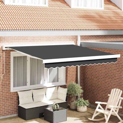 vidaXL Ausziehbare Markise Anthrazit 300 x 250 cm Leinen und Aluminium vidaXL Ausziehbare Markise Anthrazit 300 x 250 cm Leinen und Aluminium