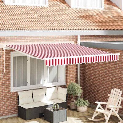 vidaXL Ausziehbare Markise Rot und Weiß 300 x 250 cm vidaXL Ausziehbare Markise Rot und Weiß 300 x 250 cm