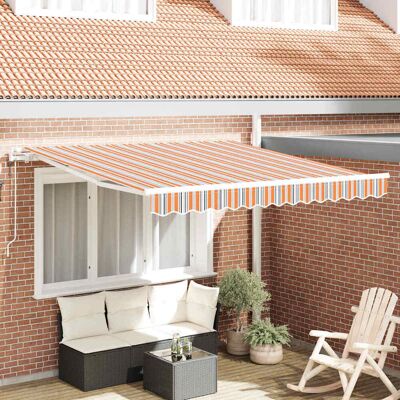 vidaXL Ausziehbare Markise Mehrfarbig 300 x 250 cm Stoff und Aluminium vidaXL Ausziehbare Markise Mehrfarbig 300 x 250 cm Stoff und Aluminium