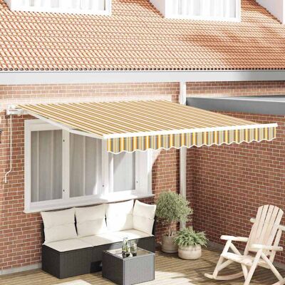 vidaXL Ausziehbare Markise Mehrfarbig 300 x 250 cm Stoff und Aluminium vidaXL Ausziehbare Markise Mehrfarbig 300 x 250 cm Stoff und Aluminium