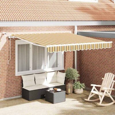 vidaXL Ausziehbare Markise Mehrfarbig 300 x 250 cm Polyester vidaXL Ausziehbare Markise Mehrfarbig 300 x 250 cm Polyester
