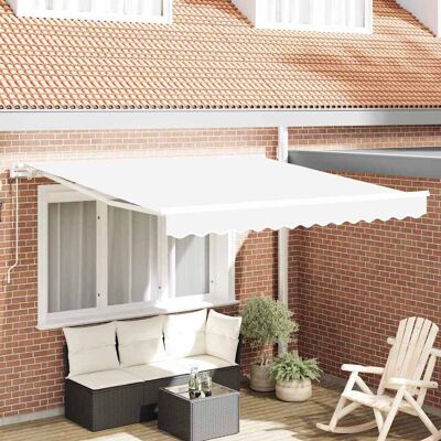 vidaXL Ausziehbare Markise Weiß 300 x 250 cm Stoff und Aluminium vidaXL Ausziehbare Markise Weiß 300 x 250 cm Stoff und Aluminium