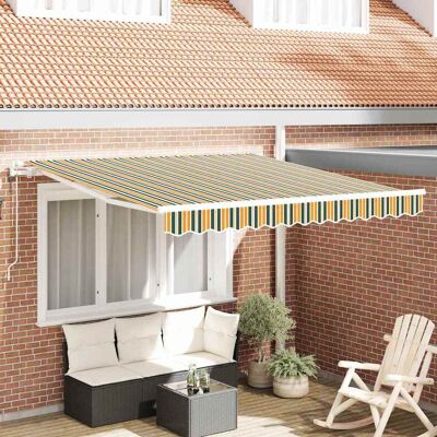vidaXL Ausziehbare Markise Grün und Gelb 300 x 250 cm vidaXL Ausziehbare Markise Grün und Gelb 300 x 250 cm