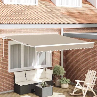 vidaXL Ausziehbare Markise Beige 350 x 250 cm Polyester und Aluminium vidaXL Ausziehbare Markise Beige 350 x 250 cm Polyester und Aluminium