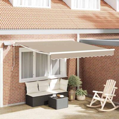 vidaXL Ausziehbare Markise Beige 350 x 250 cm Stoff und Aluminium vidaXL Ausziehbare Markise Beige 350 x 250 cm Stoff und Aluminium