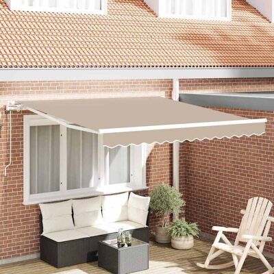vidaXL Ausziehbare Markise Beige 350 x 250 cm Stoff und Aluminium vidaXL Ausziehbare Markise Beige 350 x 250 cm Stoff und Aluminium
