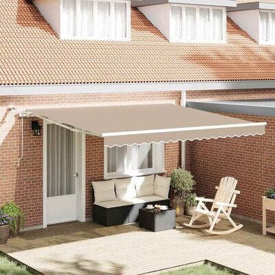 vidaXL Ausziehbare Markise Beige 400 x 300 cm Polyester vidaXL Ausziehbare Markise Beige 400 x 300 cm Polyester