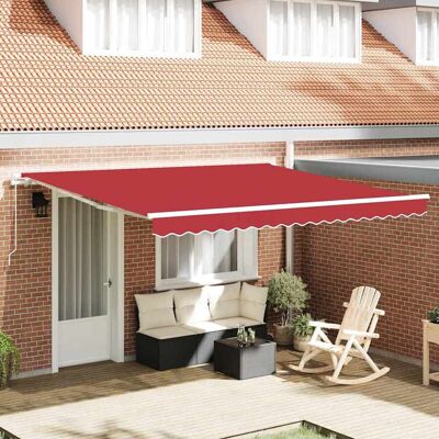 vidaXL Ausziehbare Markise Rot 400 x 300 cm Polyester und Aluminium vidaXL Ausziehbare Markise Rot 400 x 300 cm Polyester und Aluminium