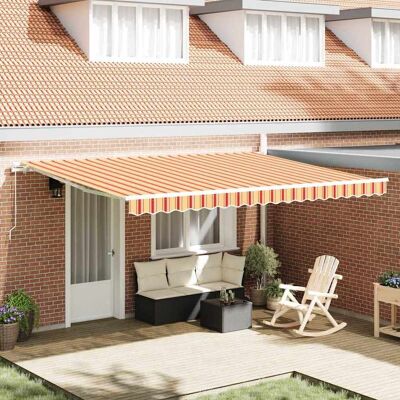 vidaXL Ausziehbare Markise 450 x 300 cm Polyester und Aluminium vidaXL Ausziehbare Markise 450 x 300 cm Polyester und Aluminium