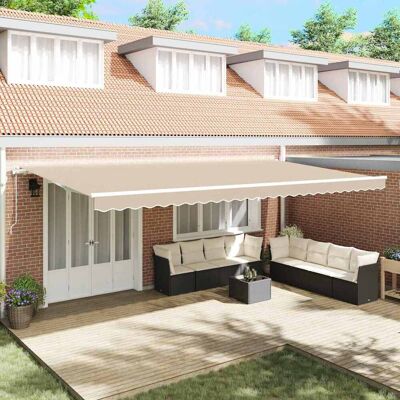 vidaXL Ausziehbare Markise Beige 600 x 350 cm Stoff und Aluminium vidaXL Ausziehbare Markise Beige 600 x 350 cm Stoff und Aluminium