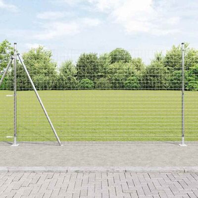vidaXL Zaunpfosten zum Einbetonieren 7 Stk. Silber vidaXL Zaunpfosten zum Einbetonieren 7 Stk. Silber