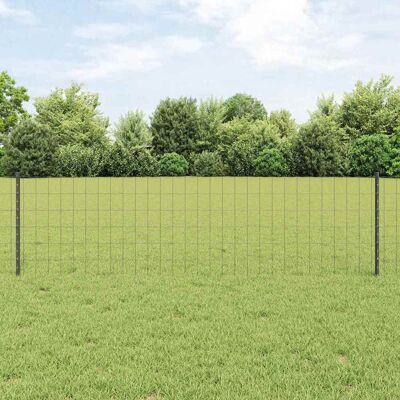 vidaXL Graues Galvanisiertes Stahlzaun-Set - Grundstücksgrenze, 10 U Pfosten vidaXL Graues Galvanisiertes Stahlzaun-Set - Grundstücksgrenze, 10 U Pfosten