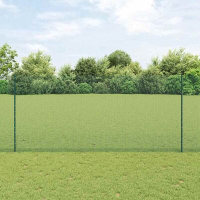 vidaXL Geschweißter Drahtzaun mit Pfosten 25 x 1,4 m Grün Netz vidaXL Geschweißter Drahtzaun mit Pfosten 25 x 1,4 m Grün Netz