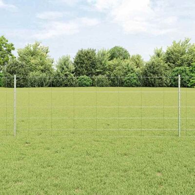 vidaXL Wildzaun mit Pfosten 25 x 0,8 m Verzinkter Stahl Silber Netz vidaXL Wildzaun mit Pfosten 25 x 0,8 m Verzinkter Stahl Silber Netz