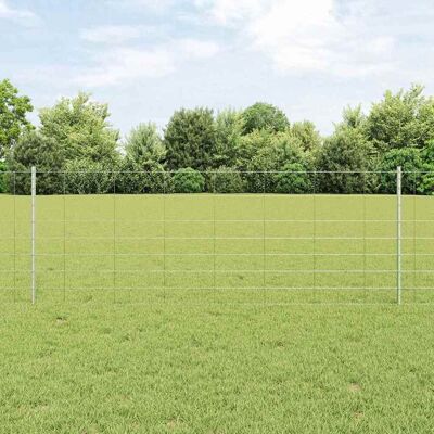 vidaXL Wildzaun mit Pfosten 25 x 0,8 m Verzinkter Stahl Silber Netz vidaXL Wildzaun mit Pfosten 25 x 0,8 m Verzinkter Stahl Silber Netz