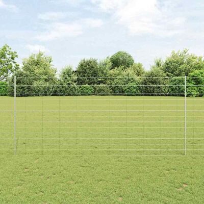 vidaXL Wildzaun mit Pfosten 25 x 1,4 m Verzinkter Stahl Silber Netz vidaXL Wildzaun mit Pfosten 25 x 1,4 m Verzinkter Stahl Silber Netz