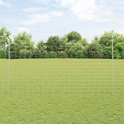 vidaXL Wildzaun mit Pfosten 25 x 1,6 m Verzinkter Stahl Silber Netz vidaXL Wildzaun mit Pfosten 25 x 1,6 m Verzinkter Stahl Silber Netz