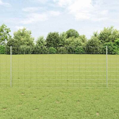 vidaXL Wildzaun mit Pfosten 50 x 1 m Verzinkter Stahl Silber Netz vidaXL Wildzaun mit Pfosten 50 x 1 m Verzinkter Stahl Silber Netz
