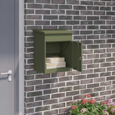 vidaXL Paketdrop-Box mit Speicher Olivgrün 47,5 x 38 x 59 cm Stahl vidaXL Paketdrop-Box mit Speicher Olivgrün 47,5 x 38 x 59 cm Stahl