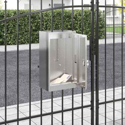 vidaXL Briefkasten mit Speicher Silber 30 x 20 x 55 cm Edelstahl vidaXL Briefkasten mit Speicher Silber 30 x 20 x 55 cm Edelstahl
