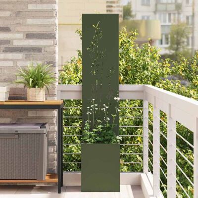 vidaXL Garten Sichtschutz-Leinwand Floral Olivgrün 32 x 32 x 150 cm vidaXL Garten Sichtschutz-Leinwand Floral Olivgrün 32 x 32 x 150 cm
