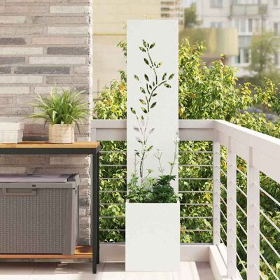 vidaXL Garten Sichtschutz-Leinwand Floral Weiß 32 x 32 x 150 cm vidaXL Garten Sichtschutz-Leinwand Floral Weiß 32 x 32 x 150 cm