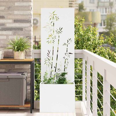 vidaXL Garten Sichtschutz-Leinwand Floral Weiß 50 x 32 x 150 cm vidaXL Garten Sichtschutz-Leinwand Floral Weiß 50 x 32 x 150 cm