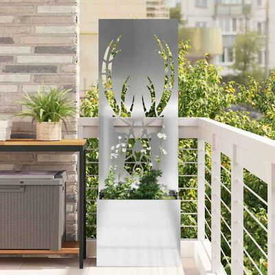 vidaXL Garten Sichtschutz-Leinwand Silber 50 x 150 cm Verzinkter Stahl vidaXL Garten Sichtschutz-Leinwand Silber 50 x 150 cm Verzinkter Stahl