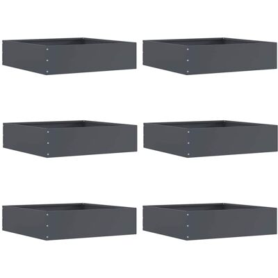 vidaXL Raseneinfassung 6 pcs Anthrazit 50 x 50 x 13 cm Stahl vidaXL Raseneinfassung 6 pcs Anthrazit 50 x 50 x 13 cm Stahl