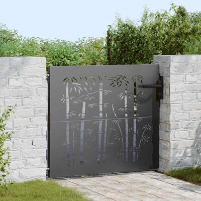vidaXL Gartentor 85 x 100 cm Pulverbeschichteter Stahl Schwarz vidaXL Gartentor 85 x 100 cm Pulverbeschichteter Stahl Schwarz