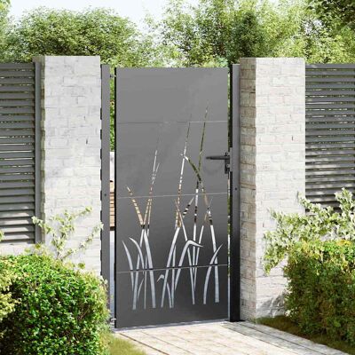 vidaXL Gartentor Schwarz 110 x 205 cm Pulverbeschichteter Stahl vidaXL Gartentor Schwarz 110 x 205 cm Pulverbeschichteter Stahl