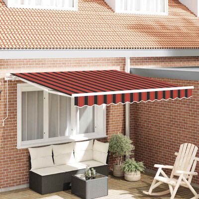 vidaXL Ausziehbare Markise Orange und Braun 350 x 250 cm vidaXL Ausziehbare Markise Orange und Braun 350 x 250 cm