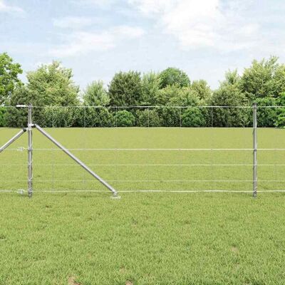 vidaXL Schweißdrahtzaun mit Spikes 25 x 0,8 m Verzinkter Stahl Silber vidaXL Schweißdrahtzaun mit Spikes 25 x 0,8 m Verzinkter Stahl Silber