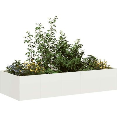 vidaXL Pflanzgefäß Weiß 200x80x40 cm Stahl vidaXL Pflanzgefäß Weiß 200x80x40 cm Stahl