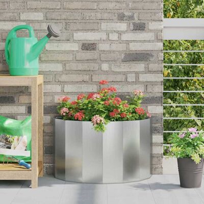 vidaXL Pflanzkübel Silber 60 x 30 x 35 cm Verzinkter Stahl vidaXL Pflanzkübel Silber 60 x 30 x 35 cm Verzinkter Stahl