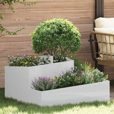 vidaXL Garten-Pflanzgefäß Silber 80 x 80 x 50 cm Verzinkter Stahl vidaXL Garten-Pflanzgefäß Silber 80 x 80 x 50 cm Verzinkter Stahl