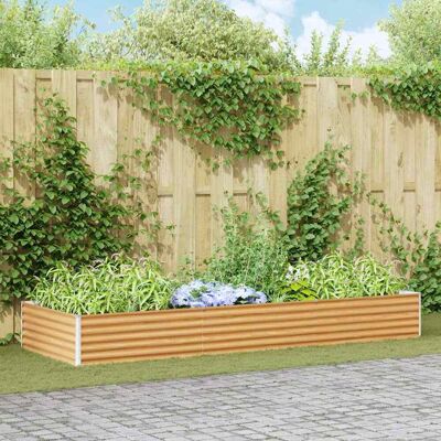 vidaXL Hochbeet Hellbraun 290 x 100 x 36 cm Verzinkter Stahl vidaXL Hochbeet Hellbraun 290 x 100 x 36 cm Verzinkter Stahl