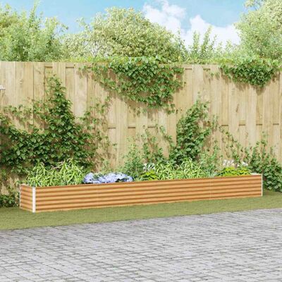 vidaXL Hochbeet Hellbraun 390 x 50 x 36 cm Verzinkter Stahl vidaXL Hochbeet Hellbraun 390 x 50 x 36 cm Verzinkter Stahl