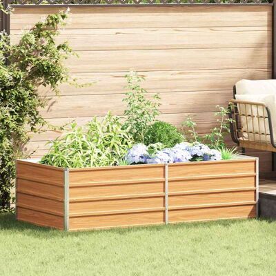 vidaXL Hochbeet Hellbraun 160 x 80 x 45 cm Verzinkter Stahl vidaXL Hochbeet Hellbraun 160 x 80 x 45 cm Verzinkter Stahl