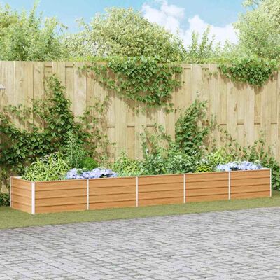 vidaXL Hochbeet Hellbraun 400 x 80 x 45 cm Verzinkter Stahl vidaXL Hochbeet Hellbraun 400 x 80 x 45 cm Verzinkter Stahl