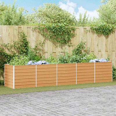 vidaXL Hochbeet Hellbraun 400 x 80 x 77 cm Verzinkter Stahl vidaXL Hochbeet Hellbraun 400 x 80 x 77 cm Verzinkter Stahl